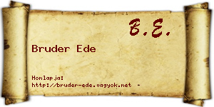 Bruder Ede névjegykártya